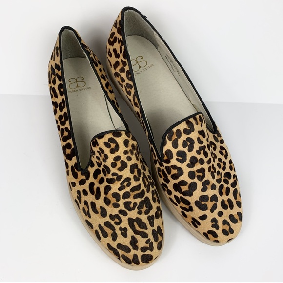 Andrew Stevens Leopard CalfHair Lug Sole Flatforms